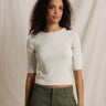Perfect White Tee Amelia Top in Oatmeal Ash