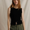 Perfect White Tee Andrea Sleeveless Cardigan in True Black