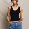 Perfect White Tee Blondie Rib Tank in True Black