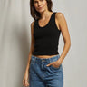 Perfect White Tee Blondie Rib Tank in True Black