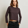 Perfect White Tee Bruce Long Sleeve Tee in Cocoa Powder