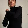 Perfect White Tee Dana Brushed Sweater Turtleneck in True Black