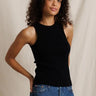 Perfect White Tee Daphne Rib Tank in Black