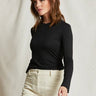 Perfect White Tee Dionne LS Tee in True Black - Estilo Boutique