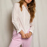 Perfect White Tee Gisele Top in Sugar Pink Stripe