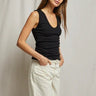 Perfect White Tee Jordan U Neck Rib Tank in True Black
