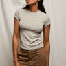 Perfect White Tee Jude Tee in Heather Grey Black Stripes