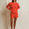 Perfect White Tee Layla Terry Short in Poppy Red