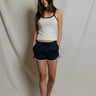 Perfect White Tee Leo in Navy Bright Ivory