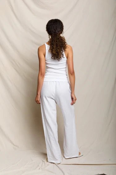 Perfect White Tee Lorana Pant in White