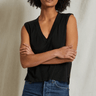 Perfect White Tee Lucy Linen V - Neck Tank in Black - Estilo Boutique