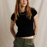 Perfect White Tee Miriam Short Sleeve Cardigan in True Black