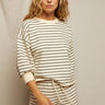 Perfect White Tee Niall Crew in Navy Natural Stripe