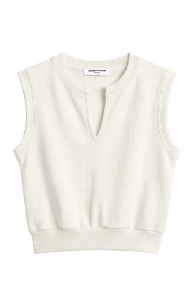 Perfect White Tee Sloane French Terry Sweatshirt in Bright Ivory