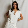 Perfect White Tee Sloane French Terry Sweatshirt in Bright Ivory