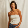 Perfect White Tee Talula Tube Top in Navy Natural Stripe