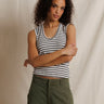 Perfect White Tee Tracy U Stripe Tank in Natural Black