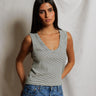 Perfect White Tee Vicky Stripe in Natural Black Stripe
