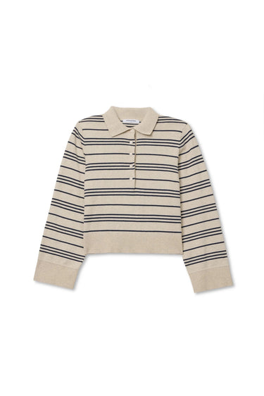 Perfect White Tee Ximena Sweater in Oatmeal Turbulence Stripe