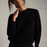 Perfect White Tee Ziggy Reverse Fleece Shrunken Sweater in True Black