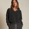 Perfect White Tee Zuri Reverse Sweatshirt in Vintage Black