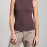 Pharaoh Athena Hi - Neck Tank in Lightweight Rib in Bittersweet