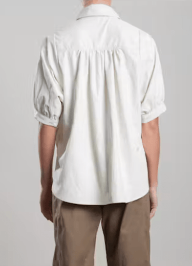 Pharaoh Claude Shirt in Faux Leather in Ivory
