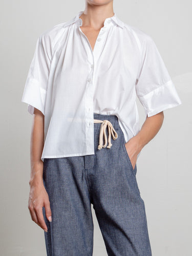 Pharaoh Halle Shirt in Spanish Voile in White
