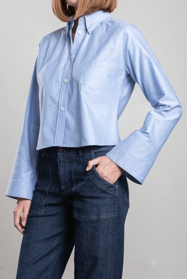 Pharaoh Monty Shirt in Spanish Oxford in Banker Blue