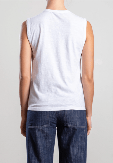 Pharaoh Muscle Shell in Supima Slub in White