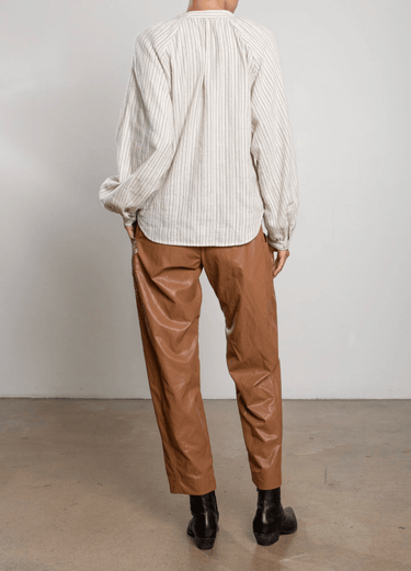 Pharaoh Torrance Pant in Faux Leather in Chestnut
