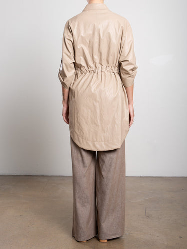 Pharaoh Tracy Jacket in Faux Leather in Biscotti