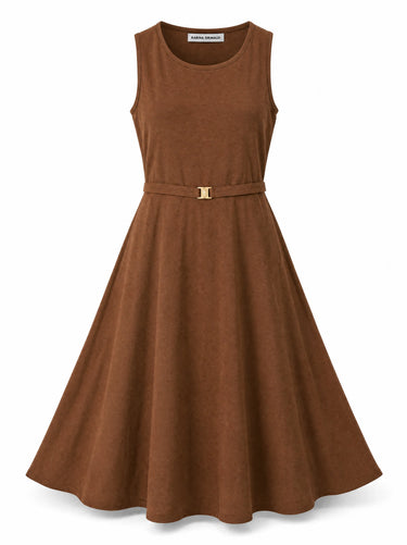 Karina Grimaldi Ariene Knit Dress in Cooper Cedar