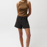 Pistola Kimora High Rise Linen Short in Bristol Black