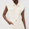 Pistola Lennon Sleeveless Romper in Ecru - Estilo Boutique