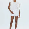 Pistola Nova High Rise Cut Off Short in Luxe White Vintage
