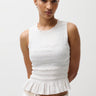 Pistola Phoebe Smocked Tank in Le Blanc