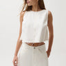 Pistola Rue Cropped Swing Shirt in Off White