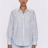 Pistola Samantha Oversized Button Up in Noir Le Blanc Stripe