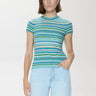 Pistola Selene Short Sleeve Sweater Tee in Blue Green