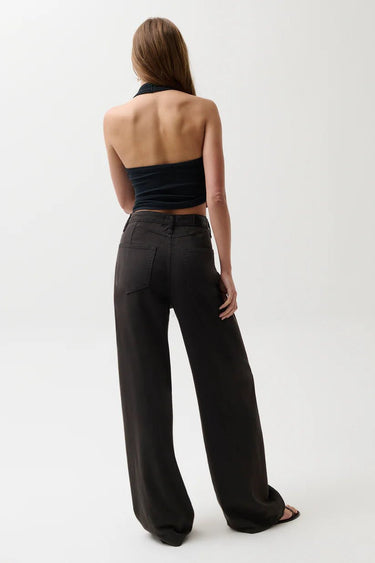 Pistola Sydney High Rise Linen Bowed Wide in Bristol Black