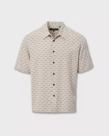 Rag & Bone Dalton Jacquard Shirt in Pale Taupe Valentine Stripe