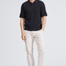 Rag & Bone Harvey Ribbed Knit Polo in Navy Multi