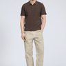 Rag & Bone Harvey Ribbed Knit Polo in Stonewall