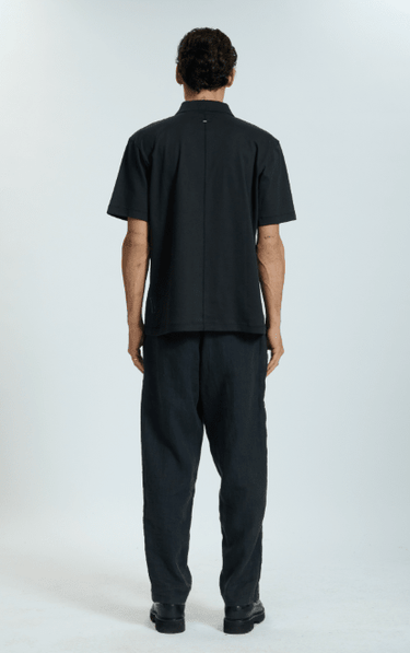 Rag & Bone Slim Polo in Tech Pique in Black