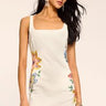 Ramy Brook Adriana Floral Embroidered Denim Mini Dress in White