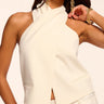 Ramy Brook Andie Tailored Halter Top in Ivory