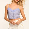 Ramy Brook Ayda Embellished Linen Tank Top in Bazaar Blue