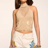 Ramy Brook Celeste Crochet Cropped Tank Top in Sandstone