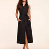 Ramy Brook Darcey Cotton Poplin Sleeveless Midi Dress in Black